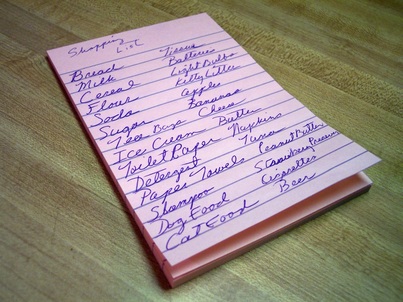 pre-planned grocery list